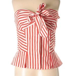 Diane Von Furstenberg red&white tube top